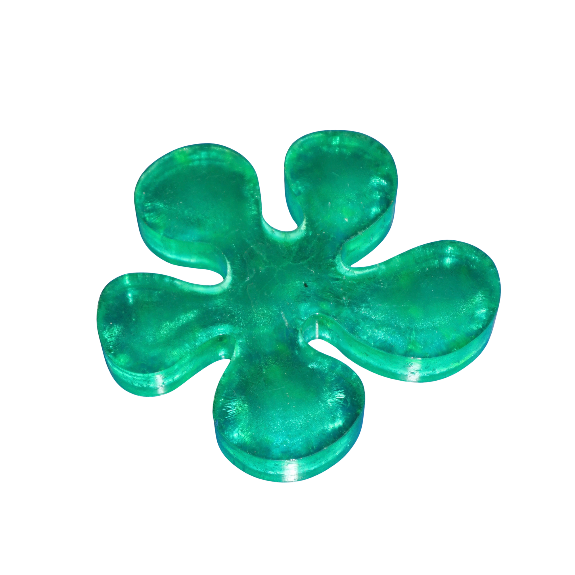 Fleur Objet in Green Recycled Plastic