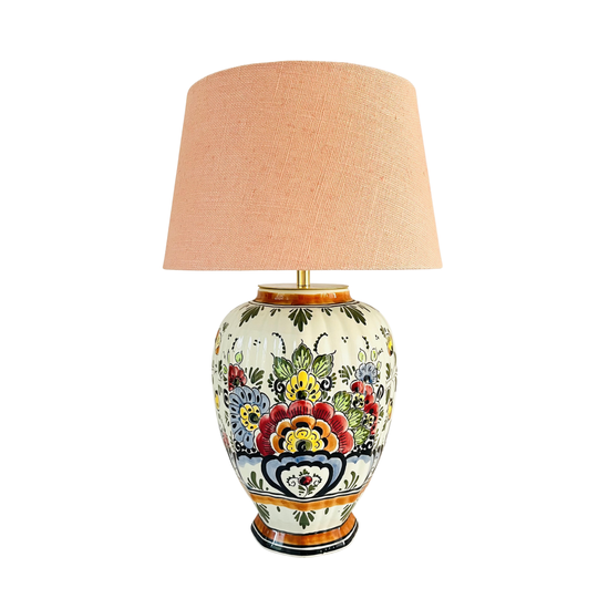 Antique Delft Polychrome Lamp