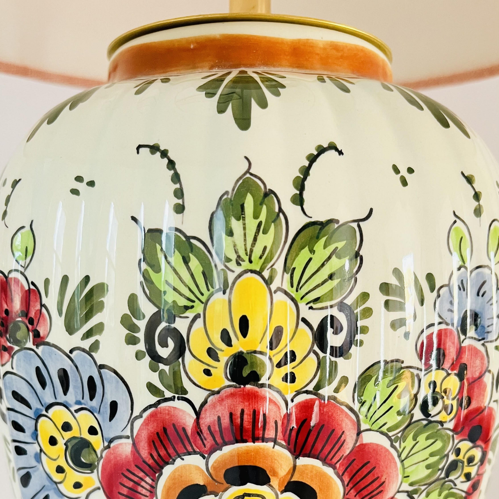 Antique Delft Polychrome Lamp