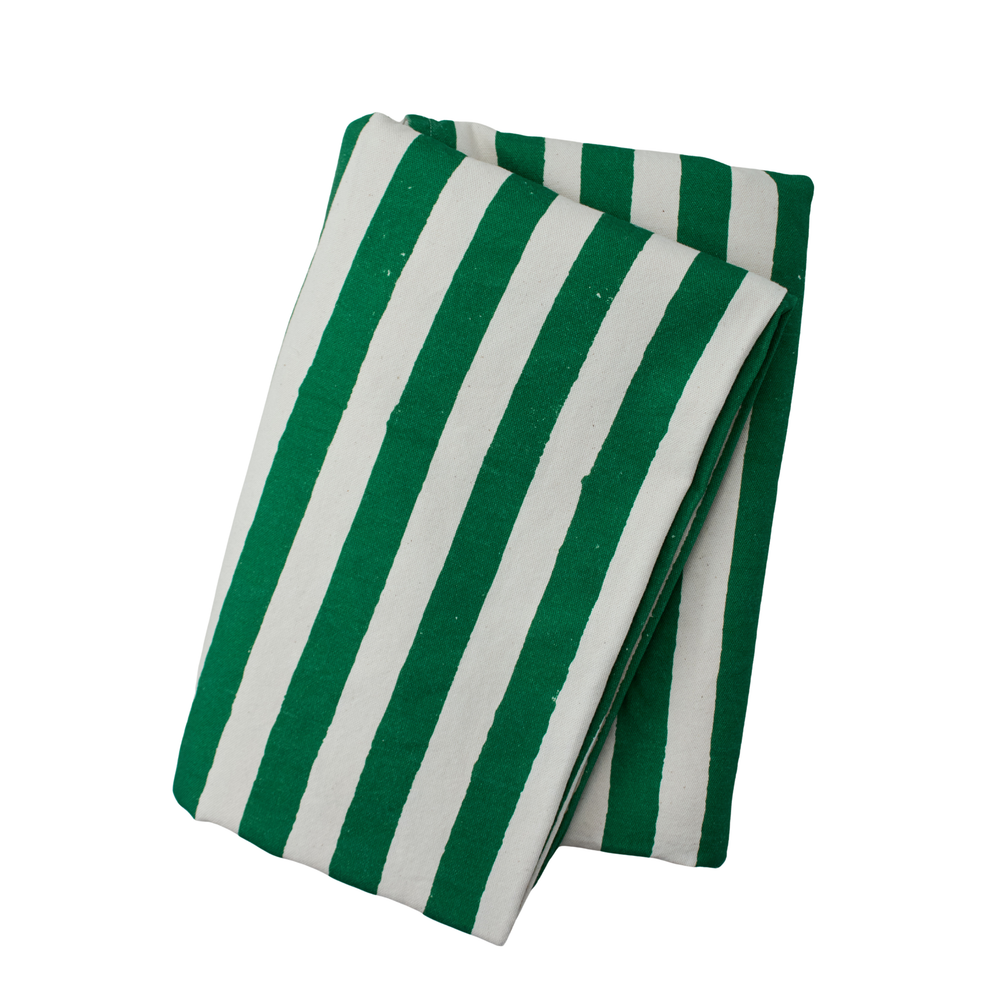 Christmas Green Stripe Tablecloth