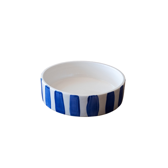 Blue Stripes Cat Bowl