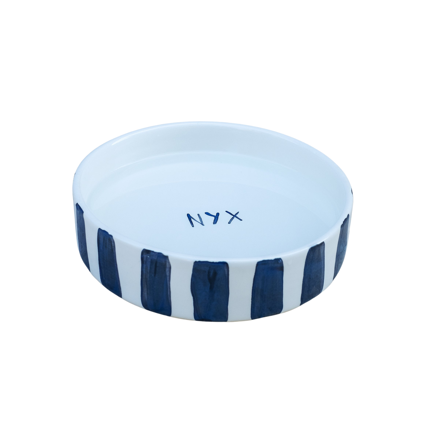 Black and White Striped Pet Bowl