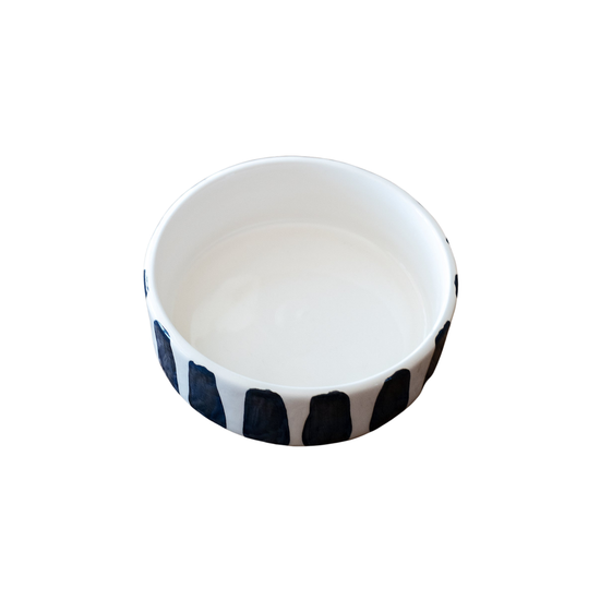 Black and White Striped Pet Bowl