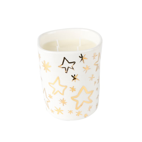 Gold Stars Candle