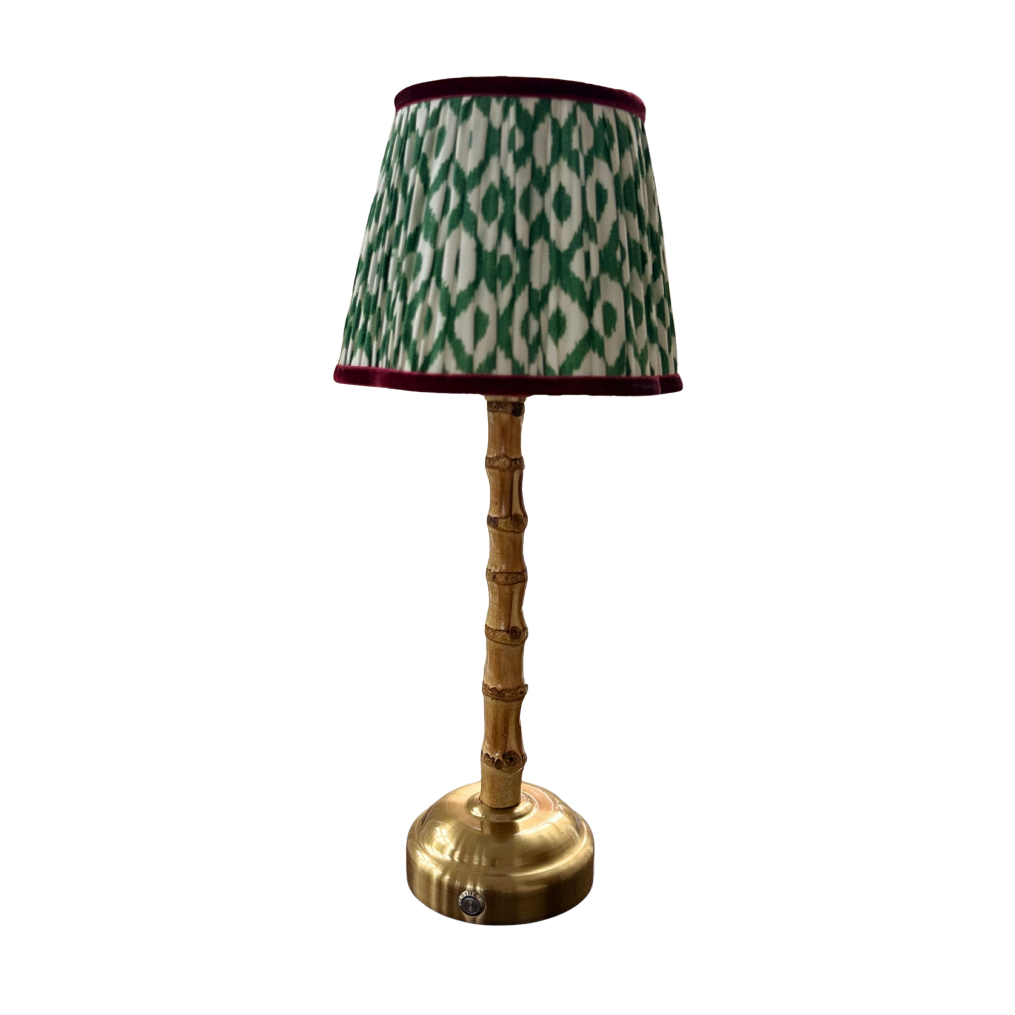 Antibes - Rechargeable Table Lamp (Green Ikat Velvet Rim)