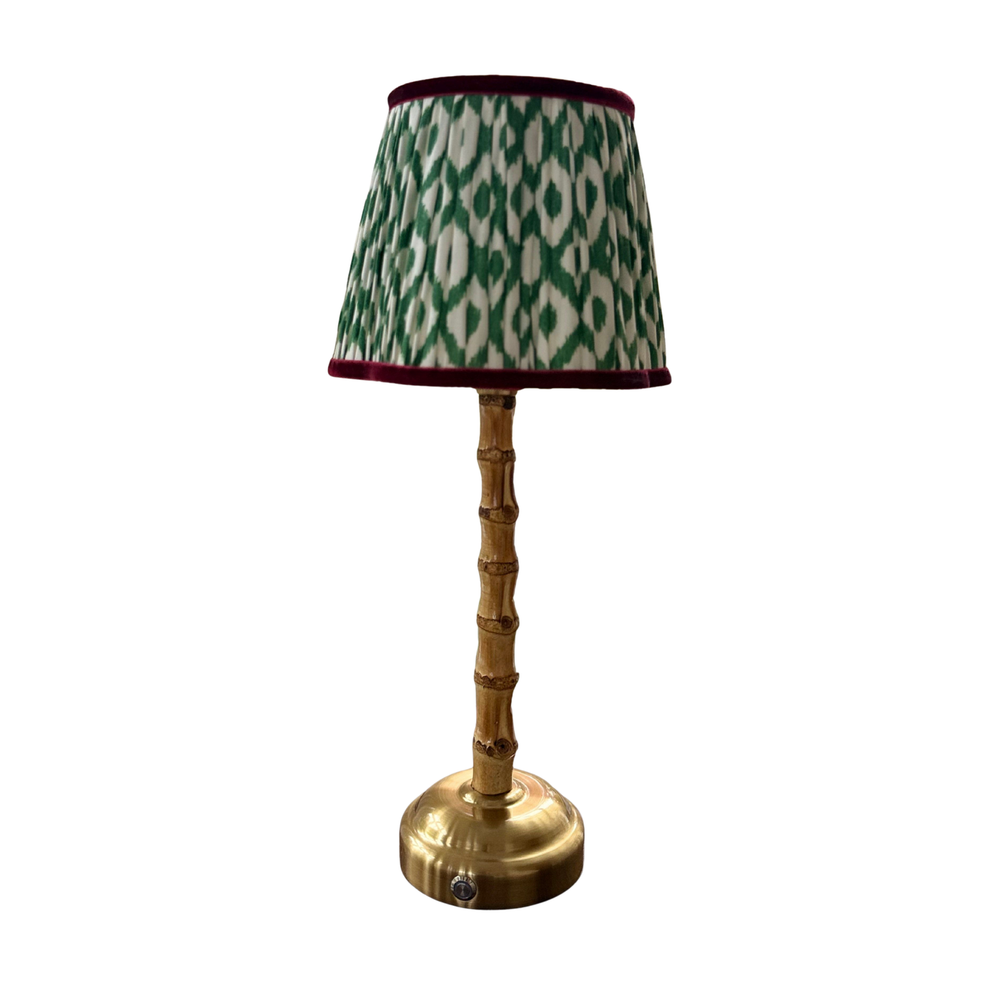 Antibes - Rechargeable Table Lamp (Green Ikat Velvet Rim)