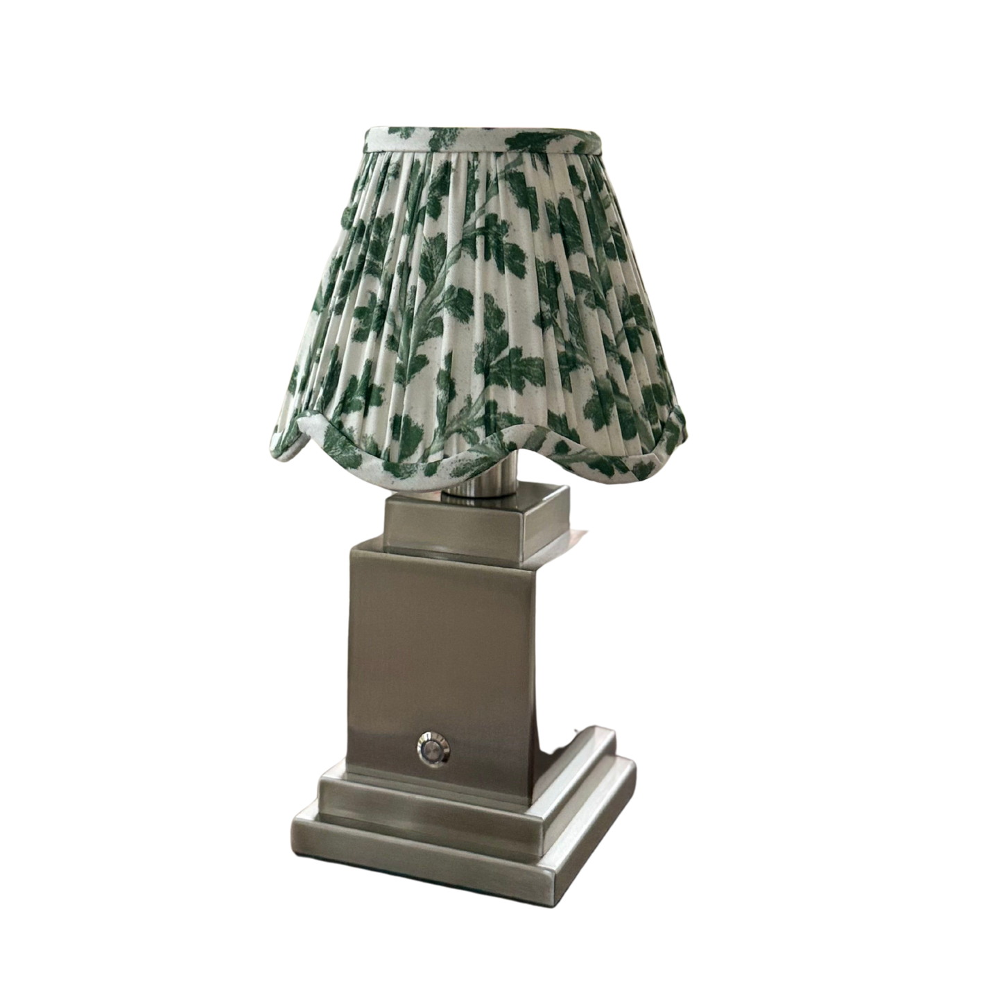 Athena Silver Rechargeable Table Lamp (Botanica Scallop)