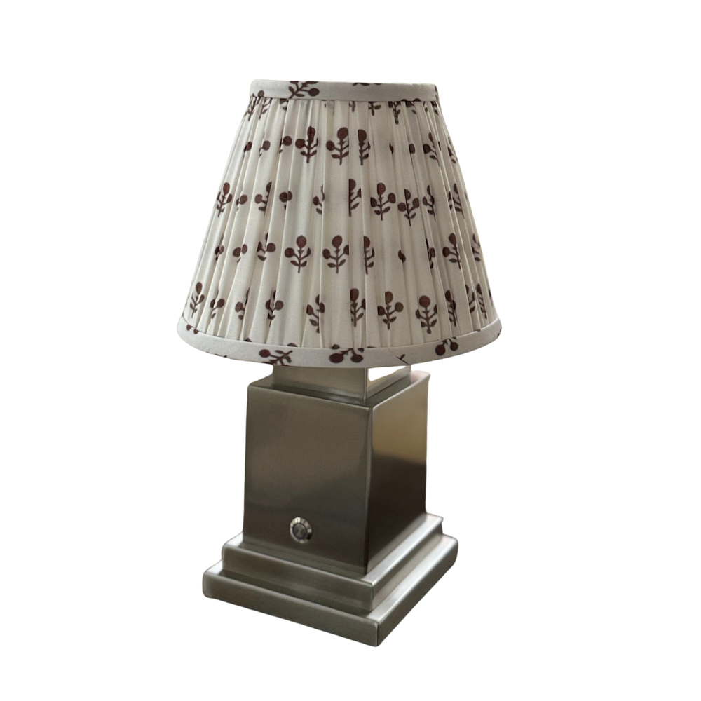 Athena Silver Rechargeable Table Lamp (Chesnut Bloom)
