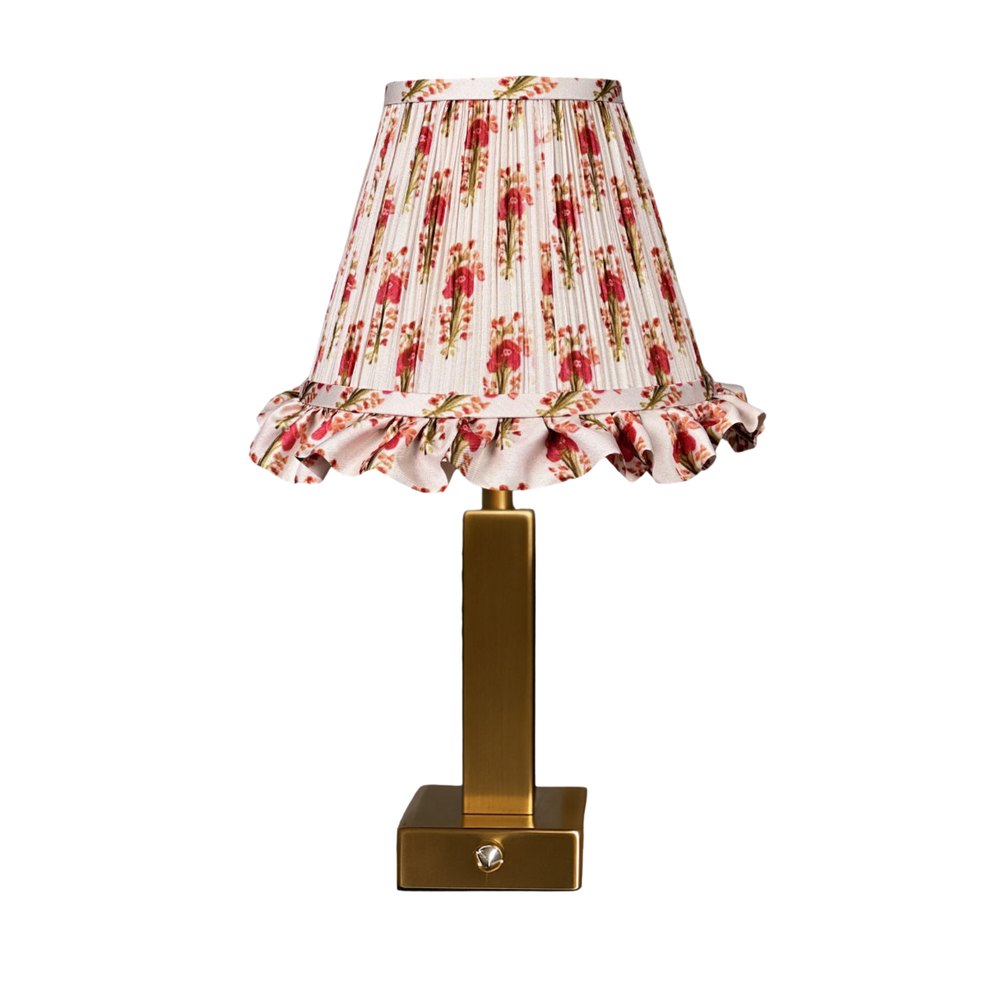 Athena Slim Rechargeable Table Lamp (Red flower ruffle)