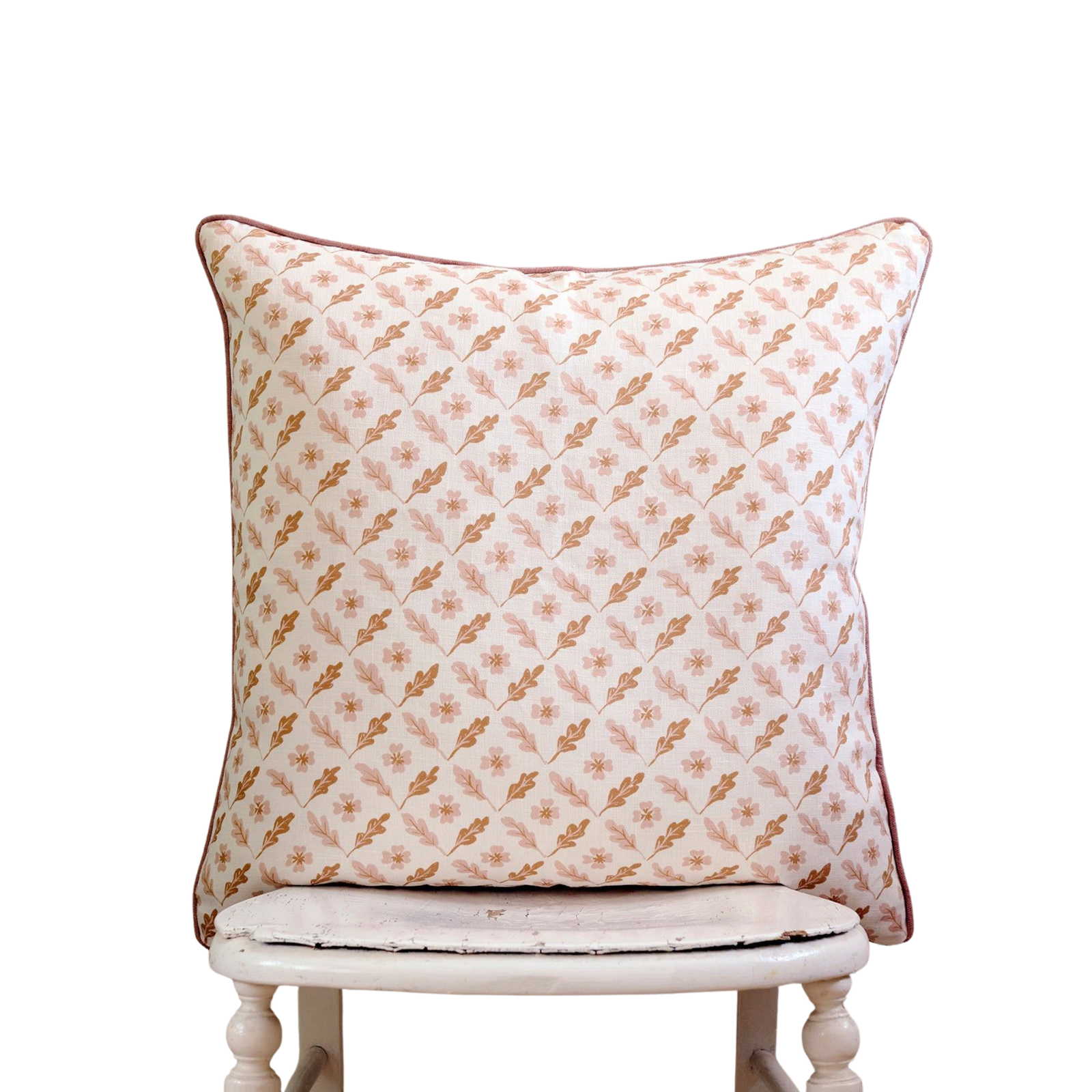 Oxalis Oak Linen Cushion - Toffee