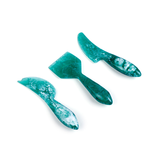 Resin Cheese Knife, Green (Set of 3)- 6 Inches