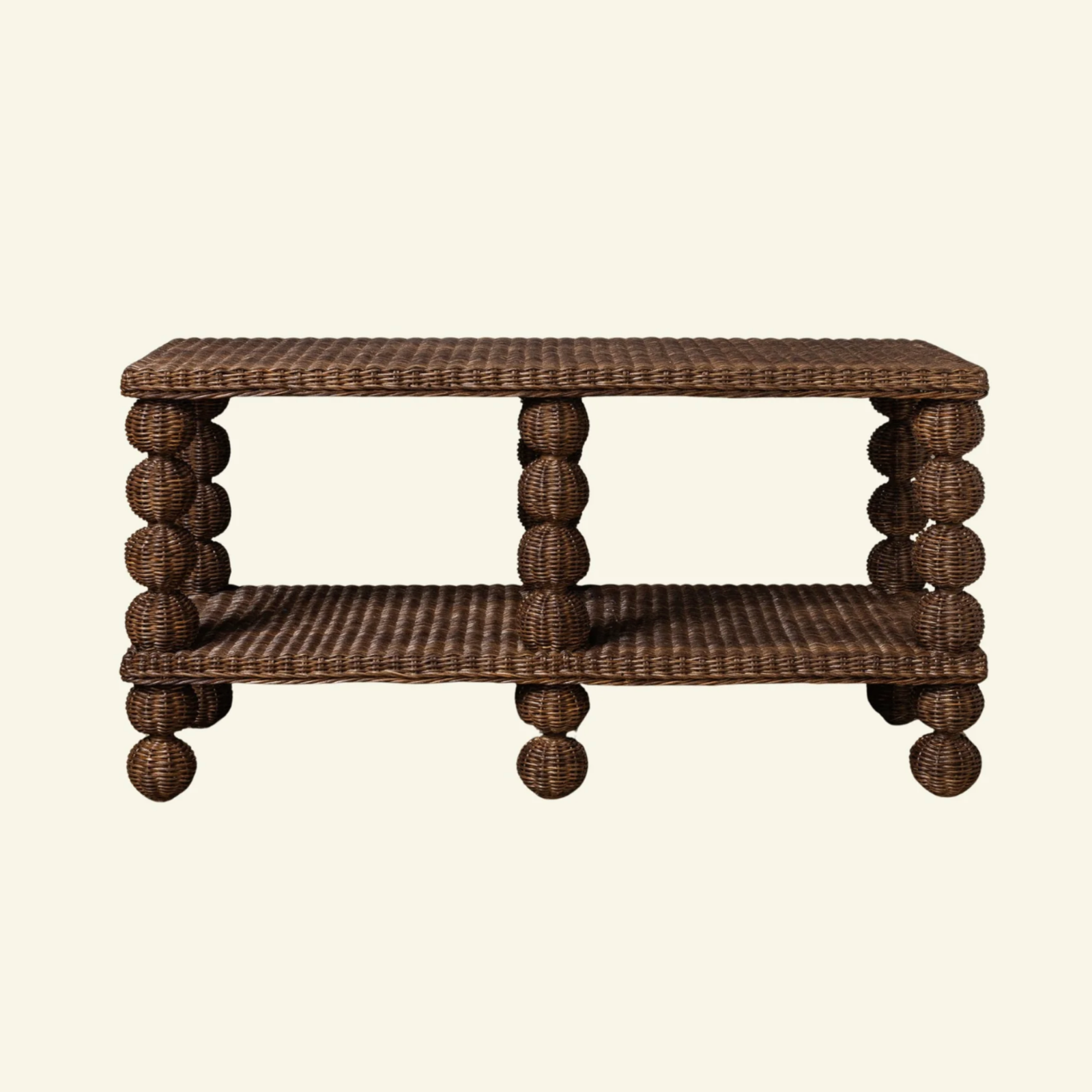 Bobbin Rattan Bench