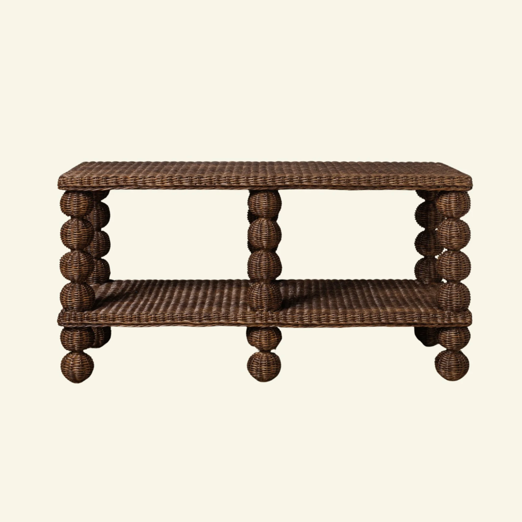 Bobbin Rattan Bench