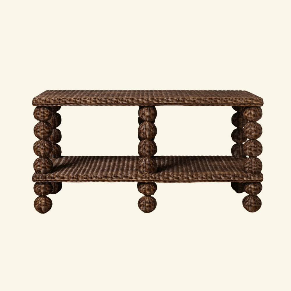 Bobbin Rattan Bench