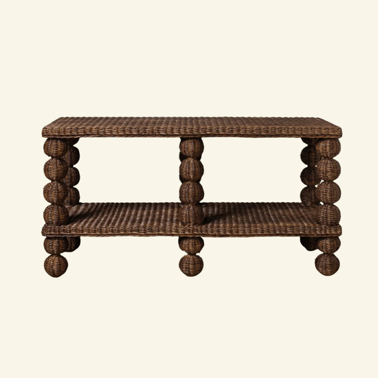 Bobbin Rattan Bench
