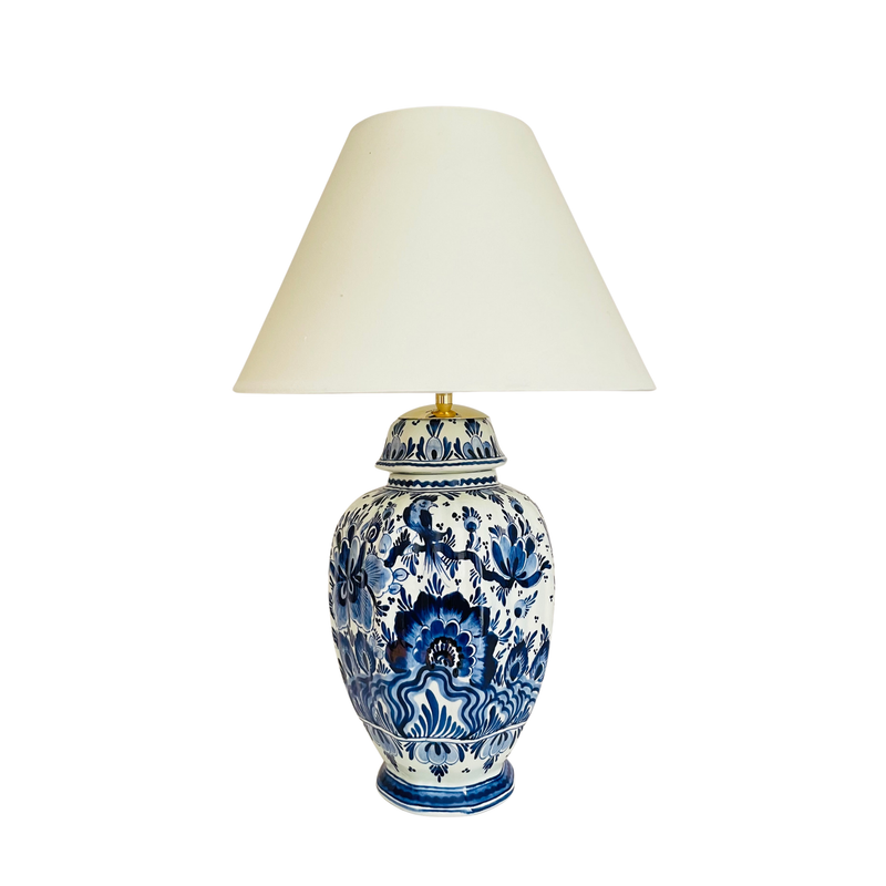 Antique Delft Table Lamp