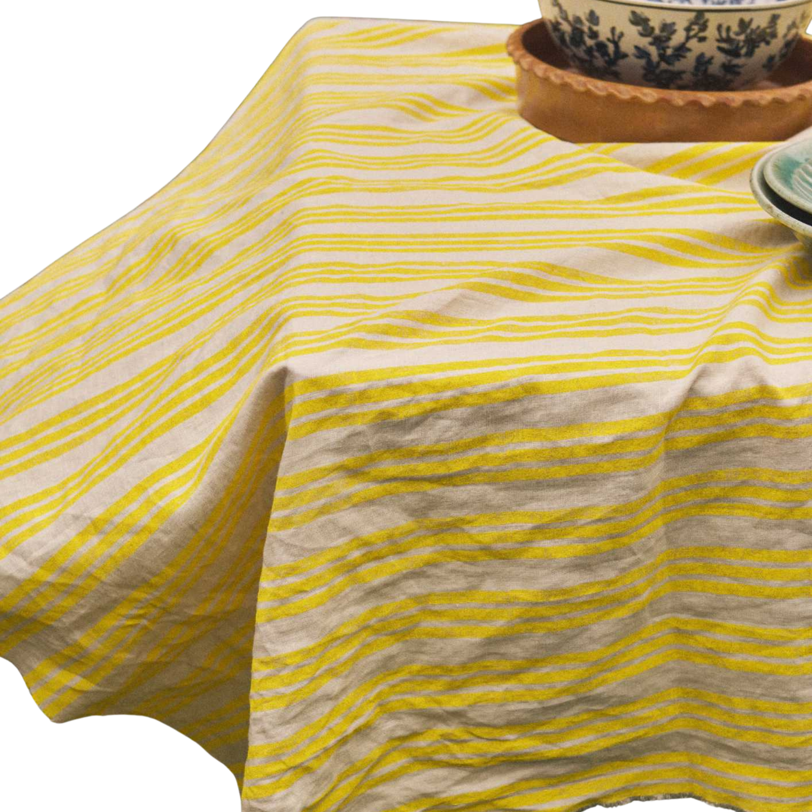 Lemon Striped Tablecloth