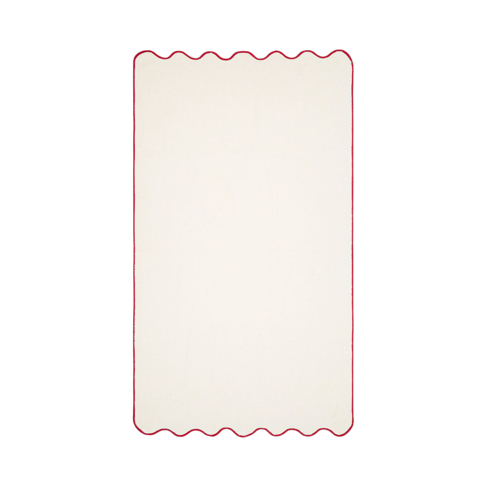 Ivory & Bordeaux Cotton Wavy Bath Sheet