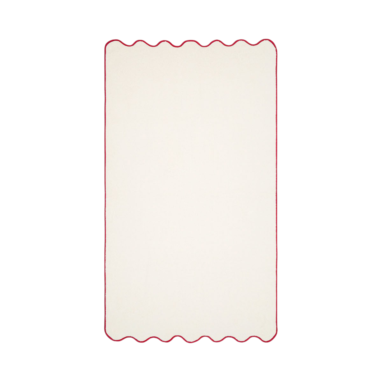 Ivory & Bordeaux Cotton Wavy Bath Sheet