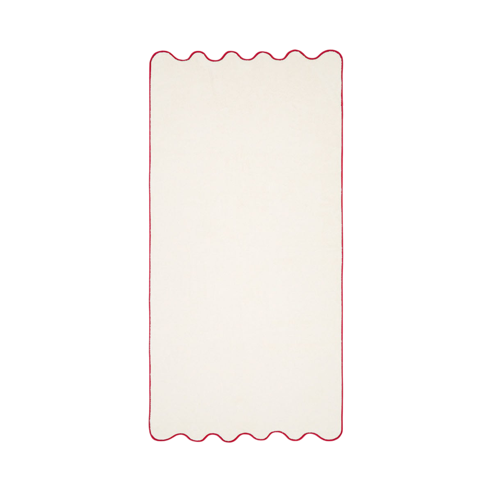 Ivory & Bordeaux Cotton Wavy Bath Towel