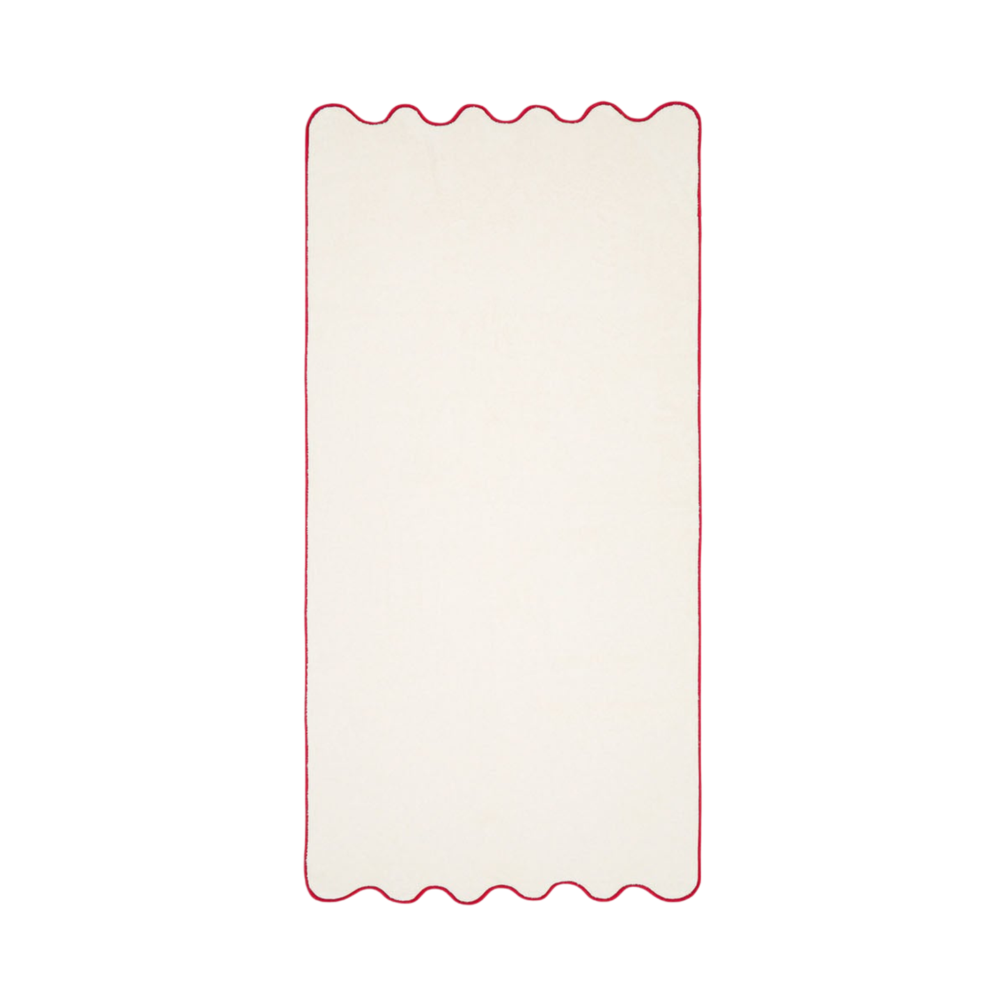 Ivory & Bordeaux Cotton Wavy Bath Towel