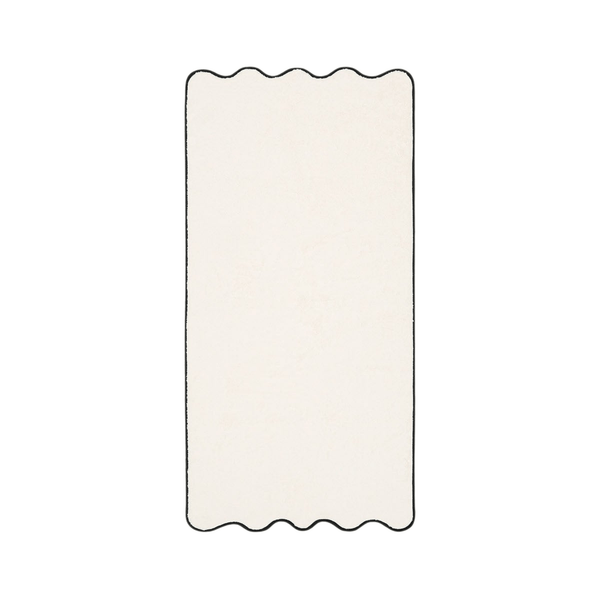 Ivory & Black Cotton Wavy Hand Towel