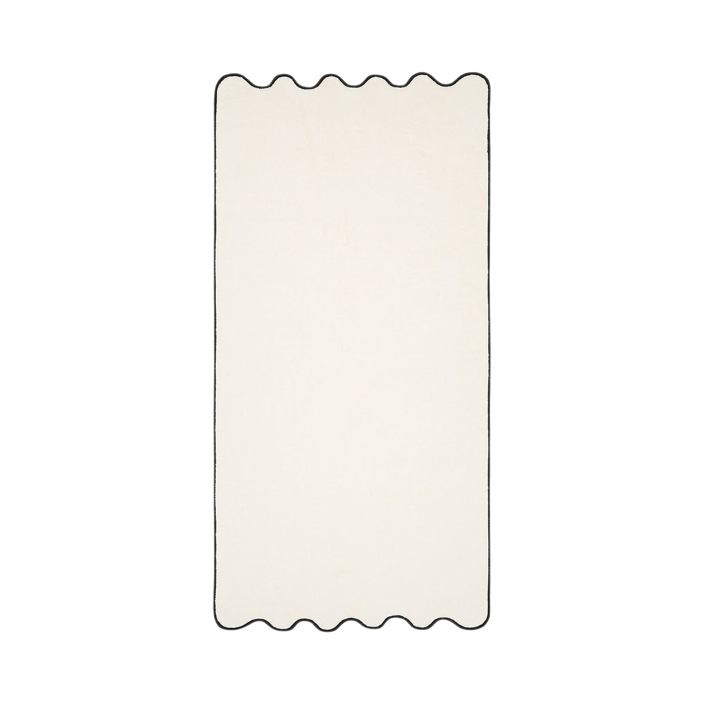 Ivory & Black Cotton Wavy Bath Towel