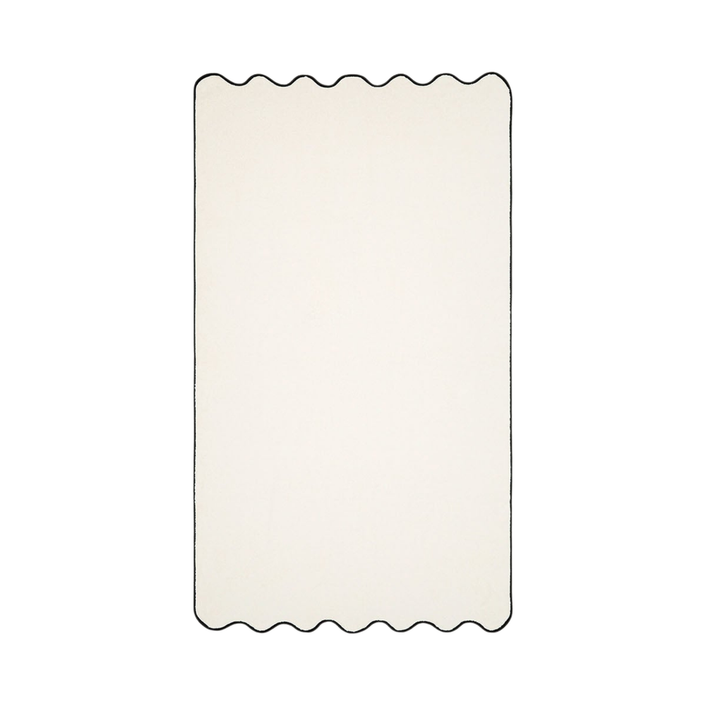 Ivory & Black Cotton Wavy Bath Sheet