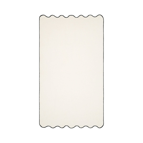 Ivory & Black Cotton Wavy Bath Sheet