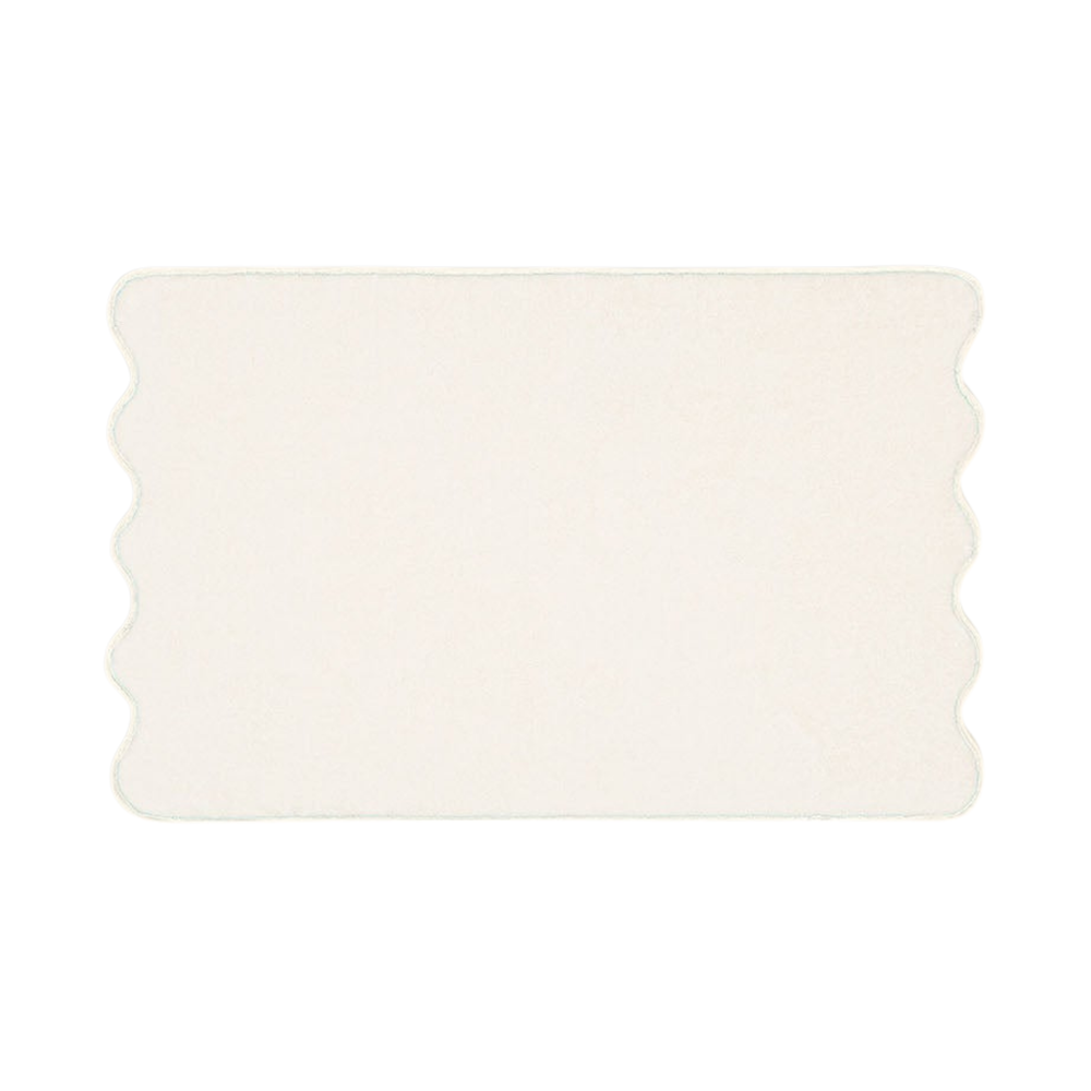 Ivory Cotton Wavy Bath Mat