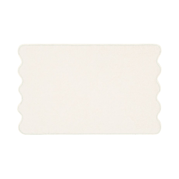 Ivory Cotton Wavy Bath Mat