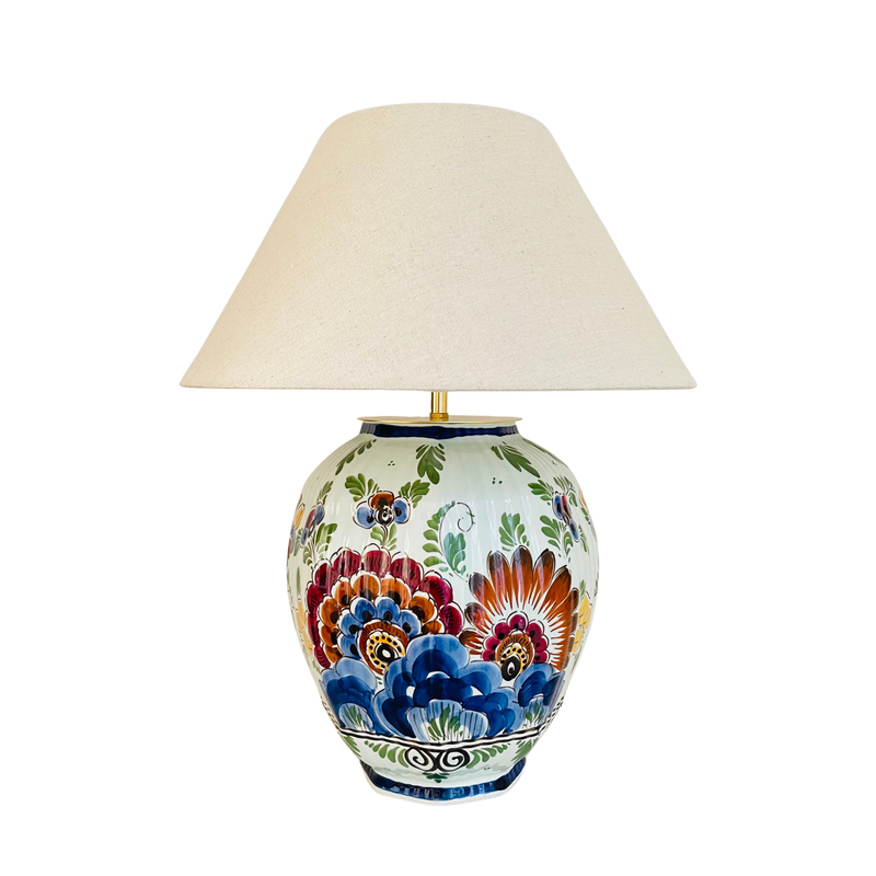 Antique Delft Polychrome Lamp