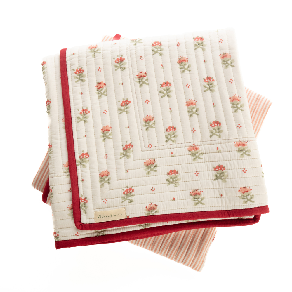 Blume Baby Quilt - Red