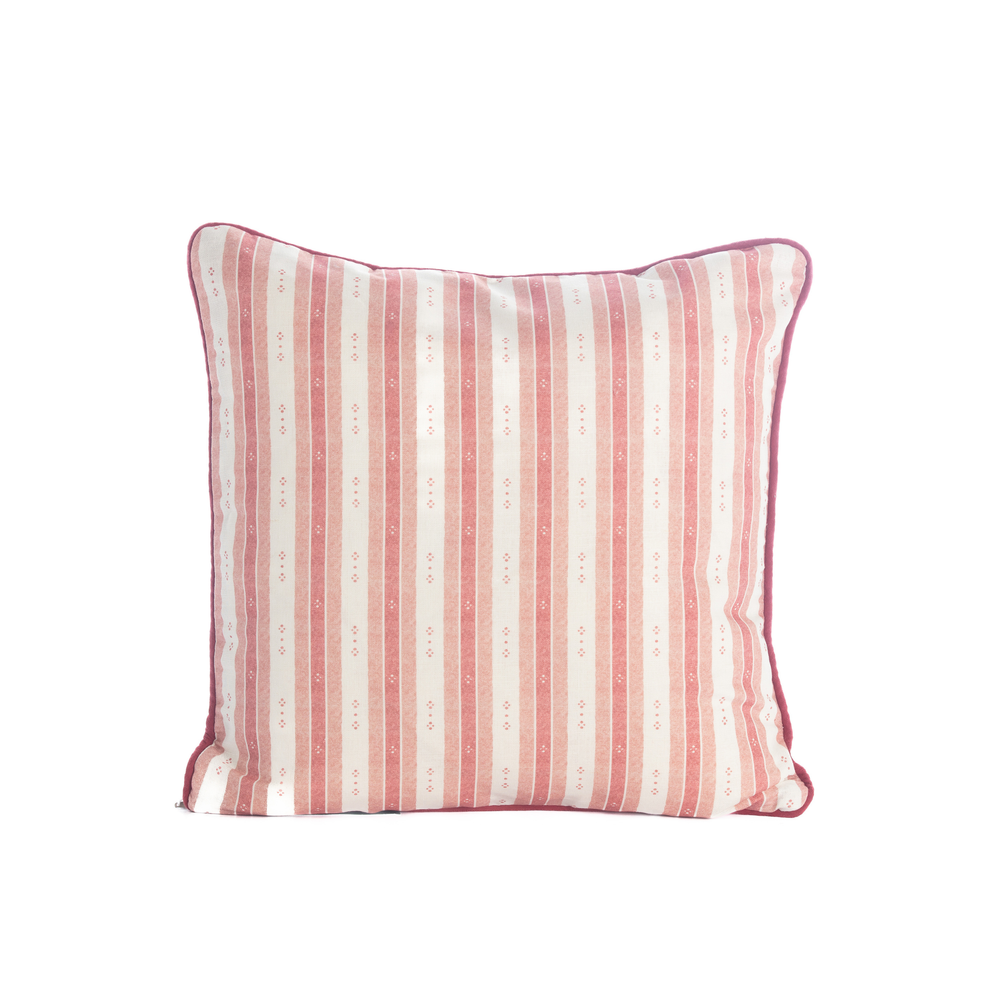 Salzburg Stripe Red & Pink Cushion – Square