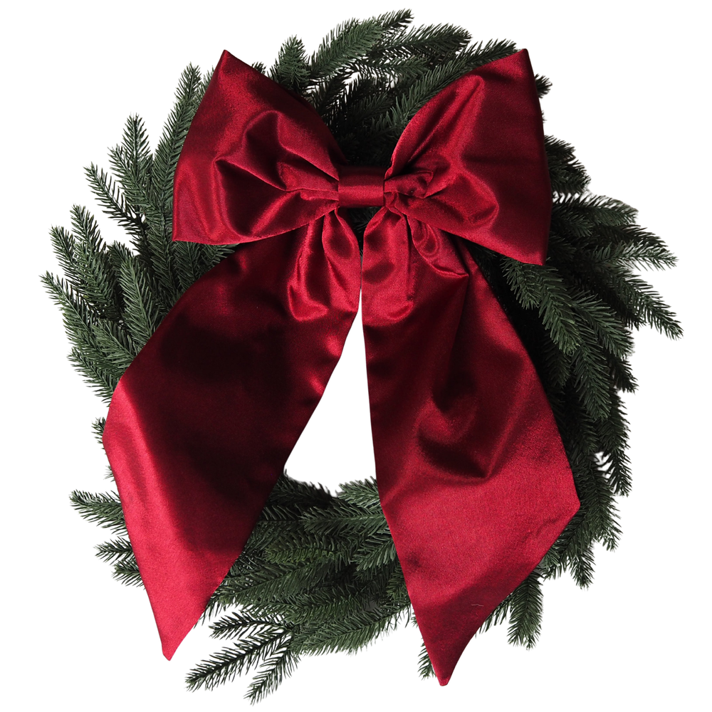 Satin Christmas Bow - Deep Red