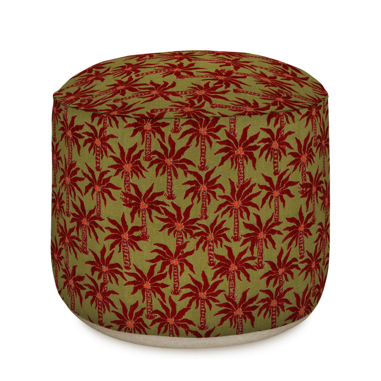 All-season Pouf Laura Olive & Bordeaux