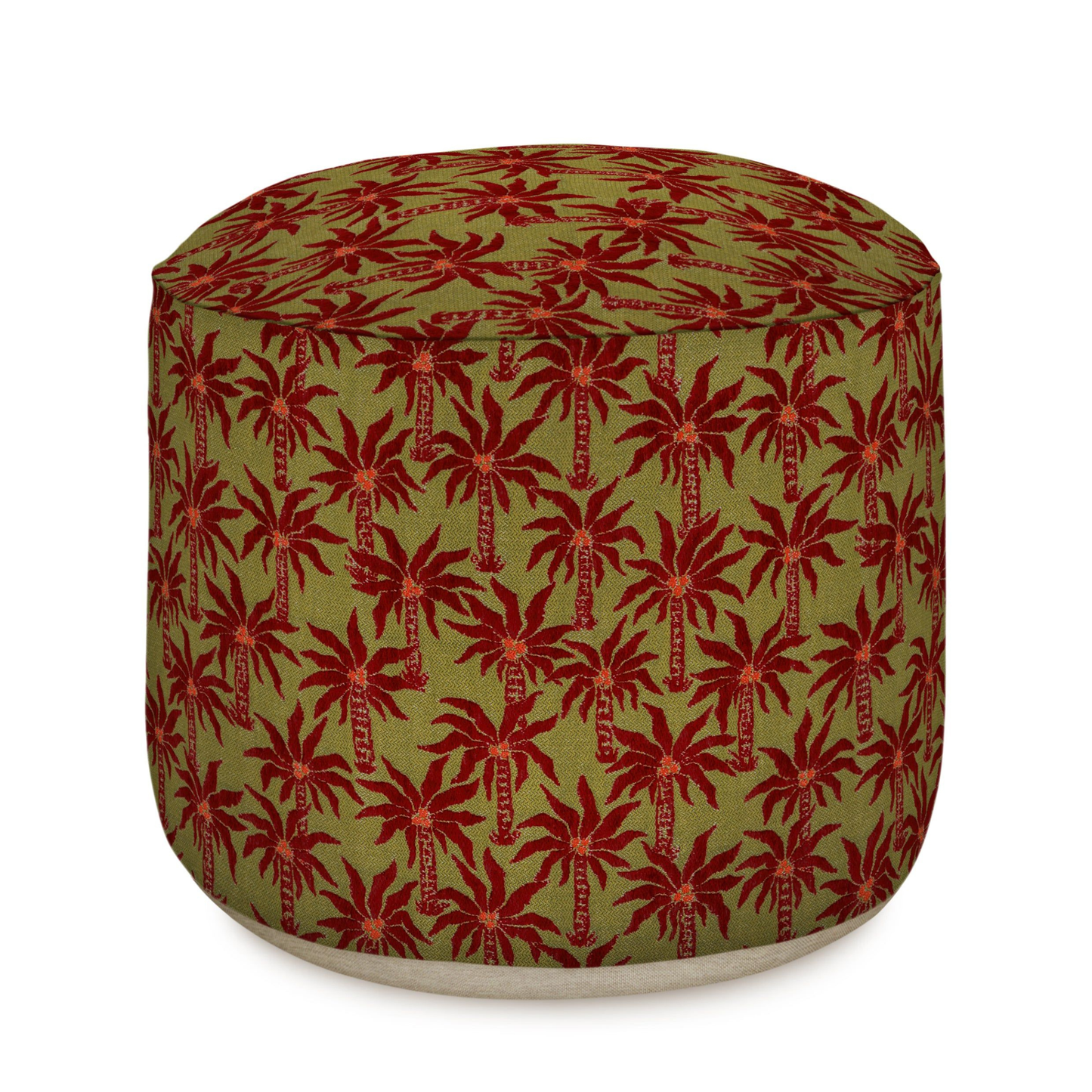 All-season Pouf Laura Olive & Bordeaux