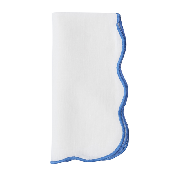 Blue Edged Linen Napkins (set of 4)