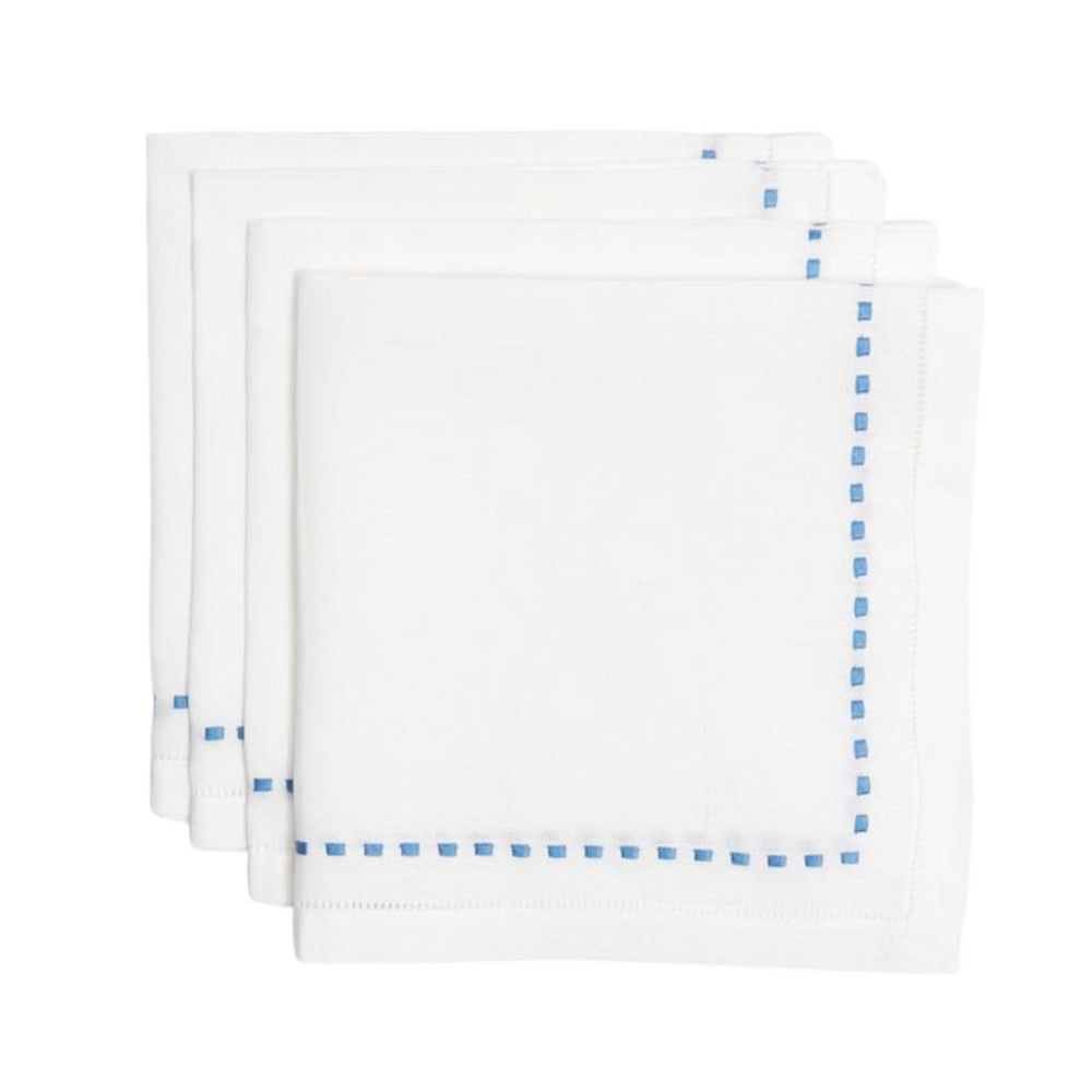 Blue Dash Linen Napkins (set of 4)