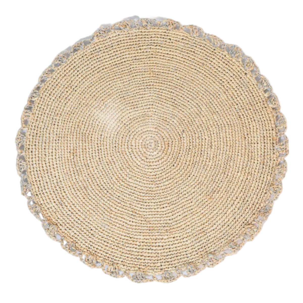 Metallic Aura Placemat, Woven Raffia Tabletop