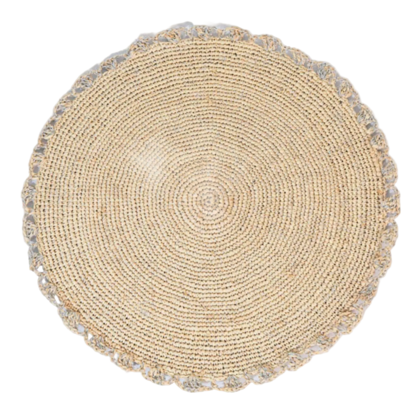Metallic Aura Placemat, Woven Raffia Tabletop