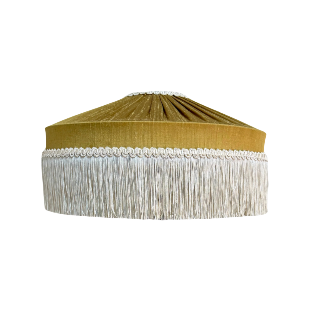 The Peggy Silk Fringed Lampshade - Gold