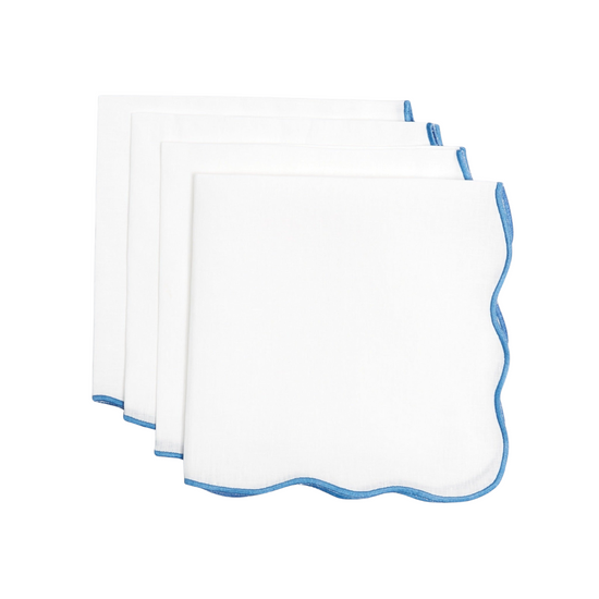 Bluebell Blue Scallop Napkins (set of 4)