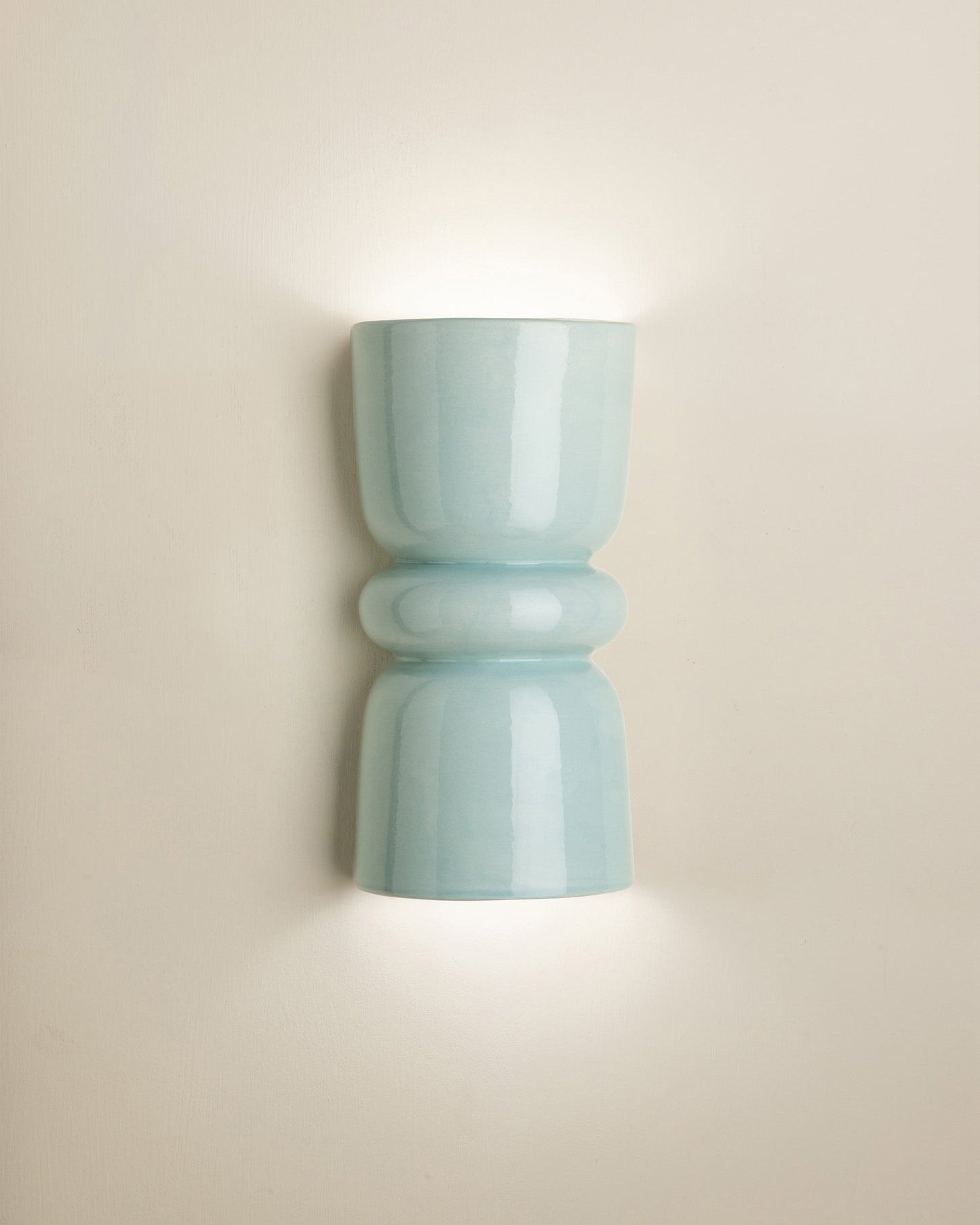 Redonda Up & Down Ceramic Wall Light, Dawn Blue