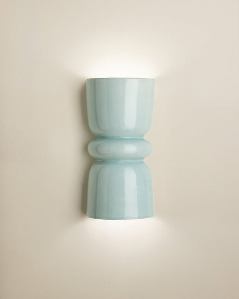 Redonda Up & Down Ceramic Wall Light, Dawn Blue