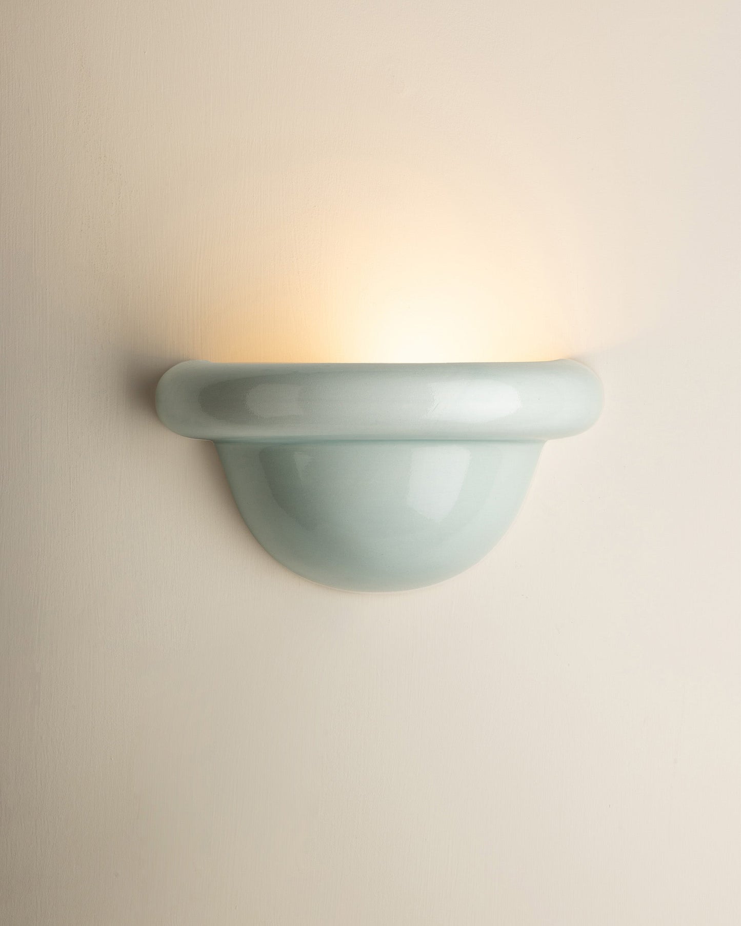 Redonda Uplight Ceramic Sconce Wall Light, Dawn Blue