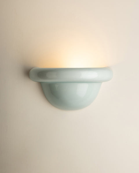 Redonda Uplight Ceramic Sconce Wall Light, Dawn Blue