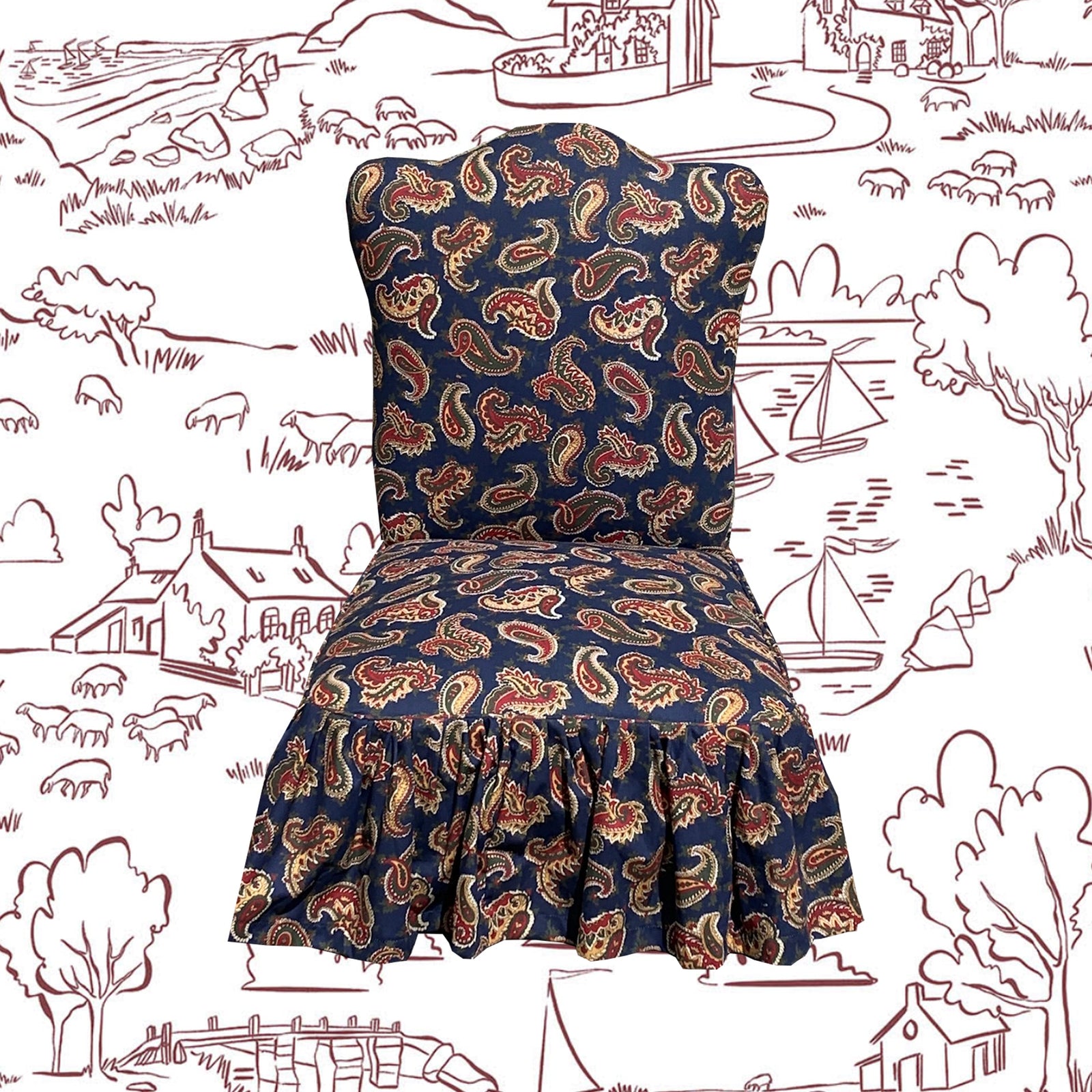 ADELAIDE – Antique Victorian Chair in Vintage Laura Ashley Fabric