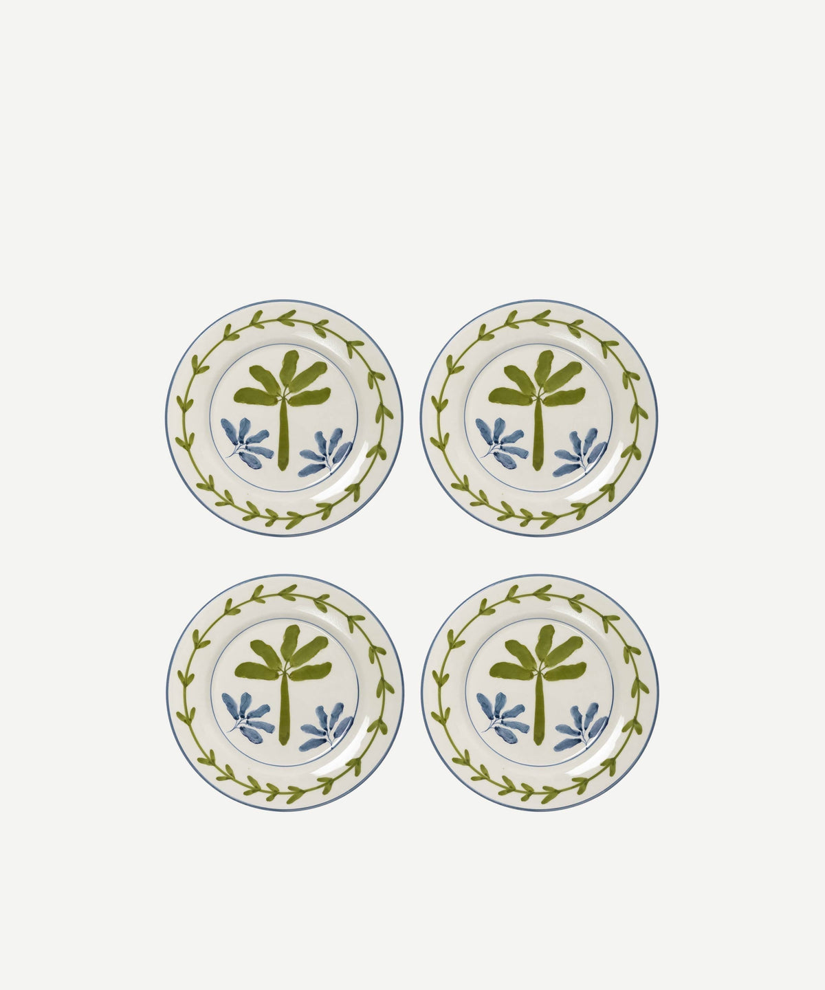 Bananeira Hand-Painted Salad Plate - Set of 4