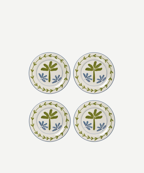 Bananeira Hand-Painted Salad Plate - Set of 4